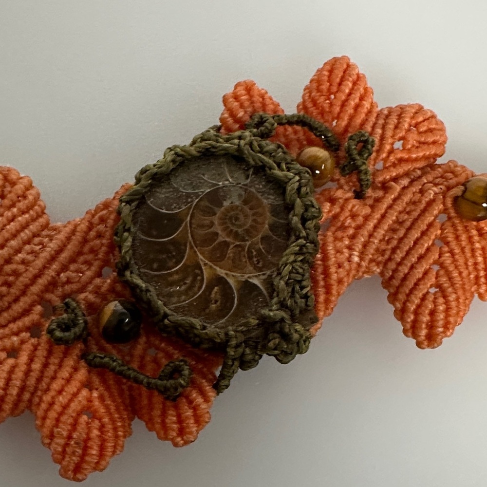 Artisanal Handcrafted Orange green Quartz stone Beaded Bracelet - Picture 5 of 11